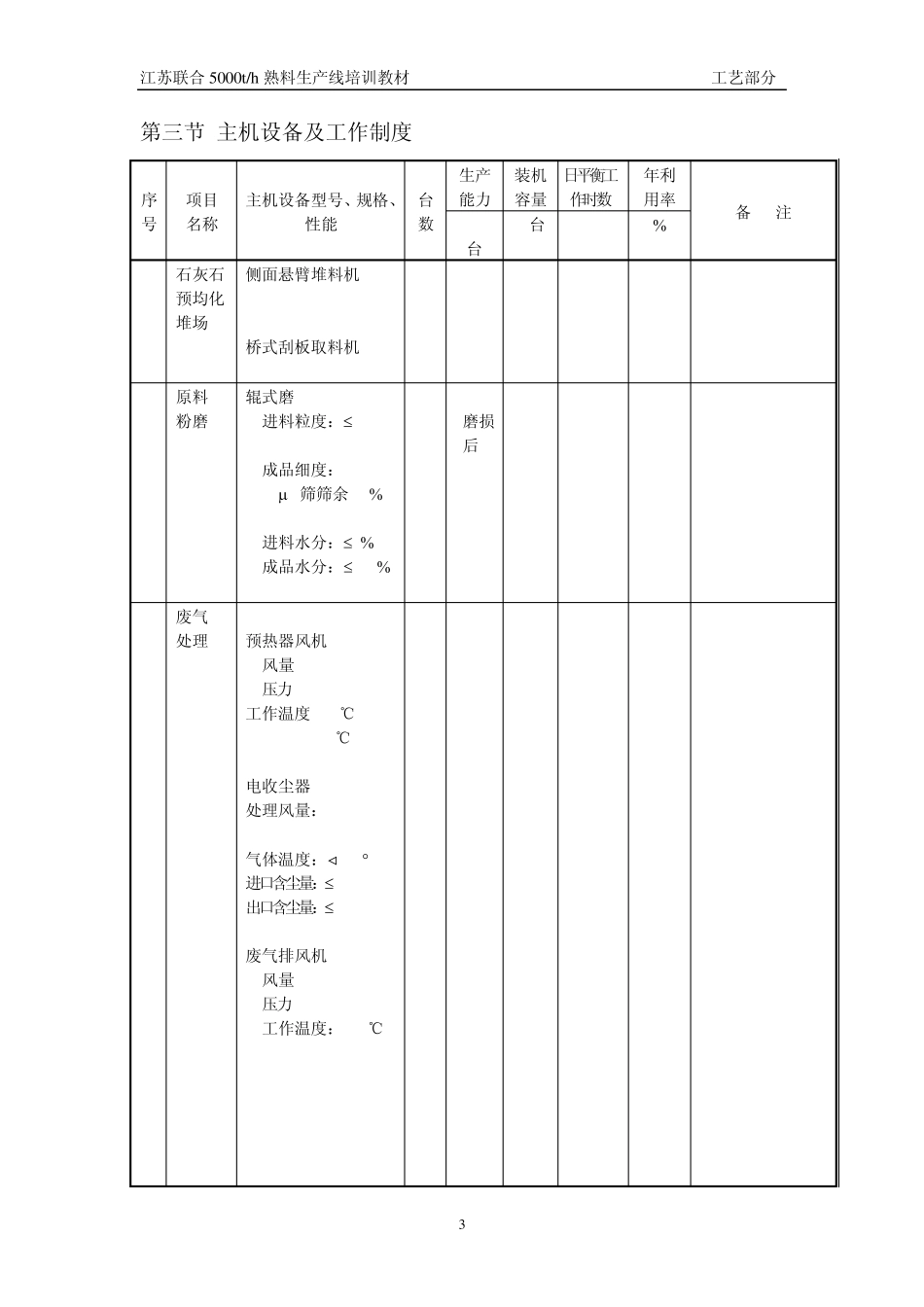 5000吨熟料生产线培训教材工艺部分_第3页
