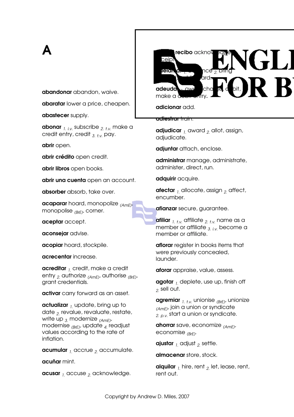 500个商务单词翻译(西班牙语英语)_第3页
