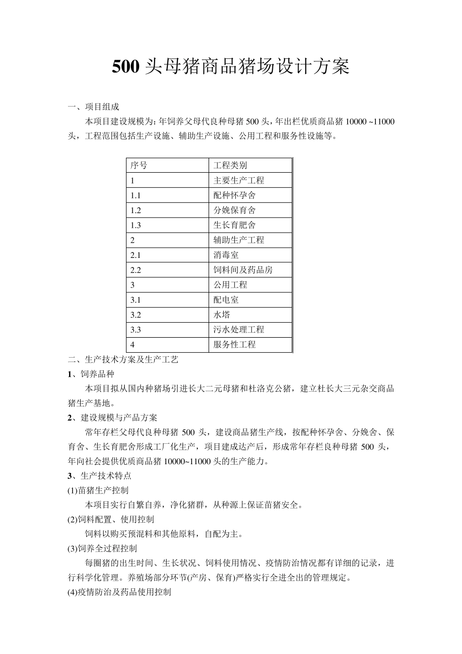 500头母猪商品猪场设计方案_第1页