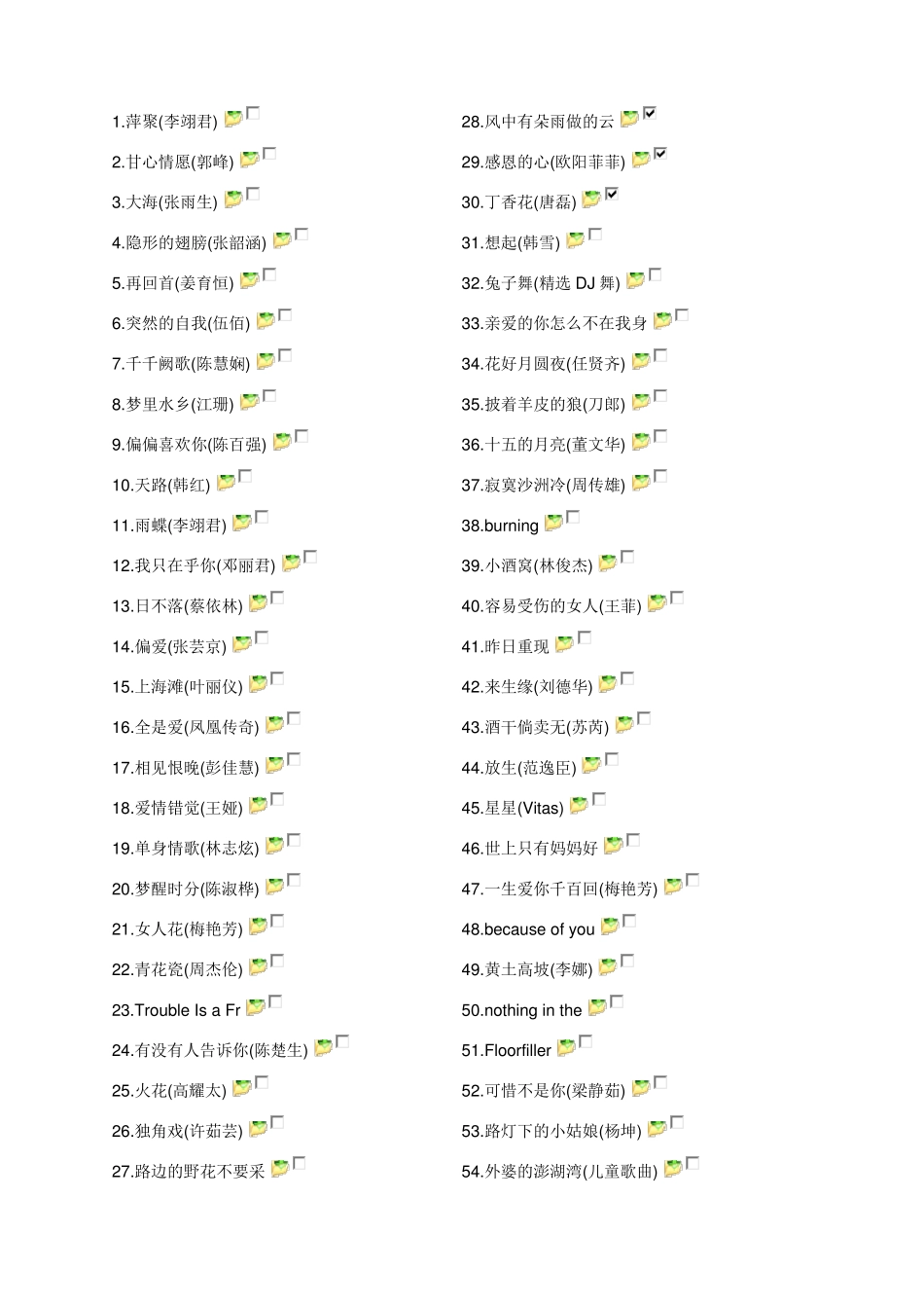 500首经典歌曲_第1页