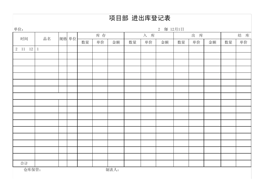 5013仓库材料进出库表格_第1页