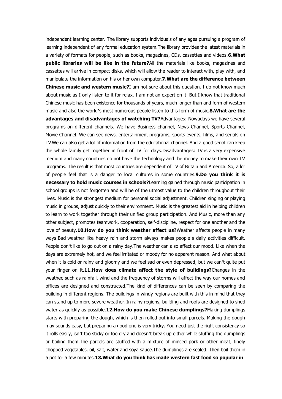 50个雅思口语考试topic和参考回答_第2页