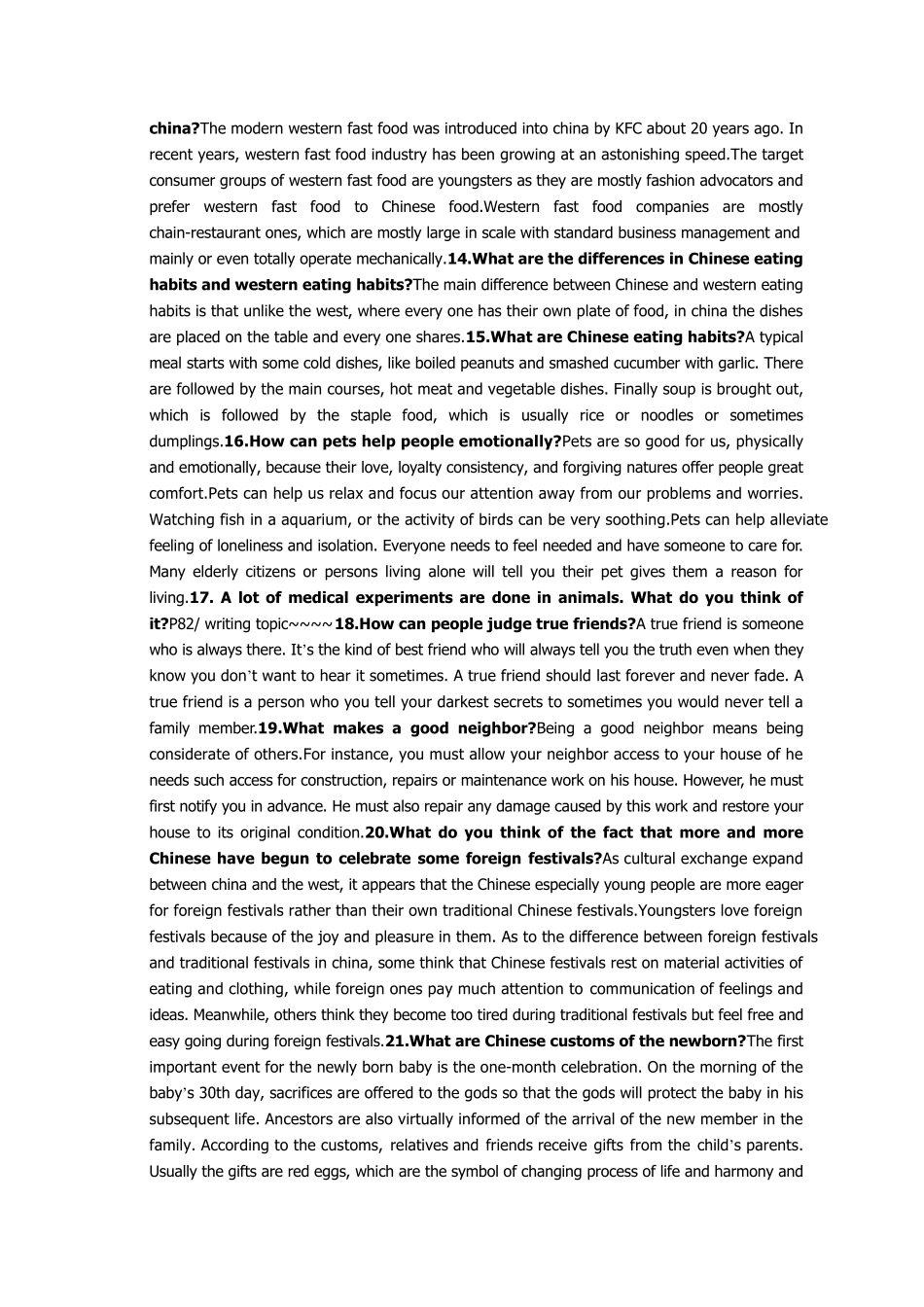 50个雅思口语考试topic和参考回答_第3页