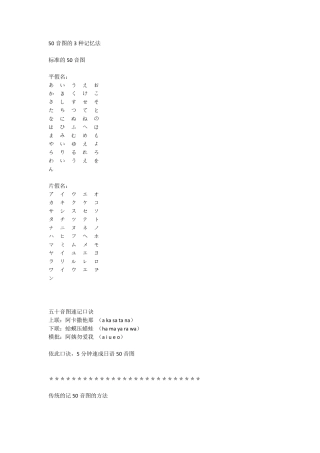 50音平假名片假名趣味记忆