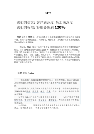 5173网游交易平台分析