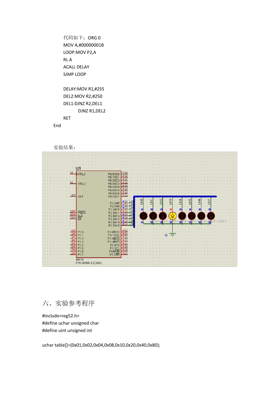 51单片机流水灯实验报告单片机实验报告流水灯_第3页