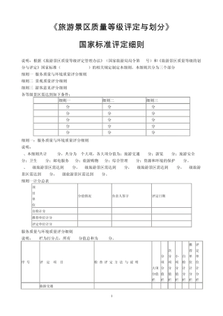 5A旅游景区质量等级评定与划分