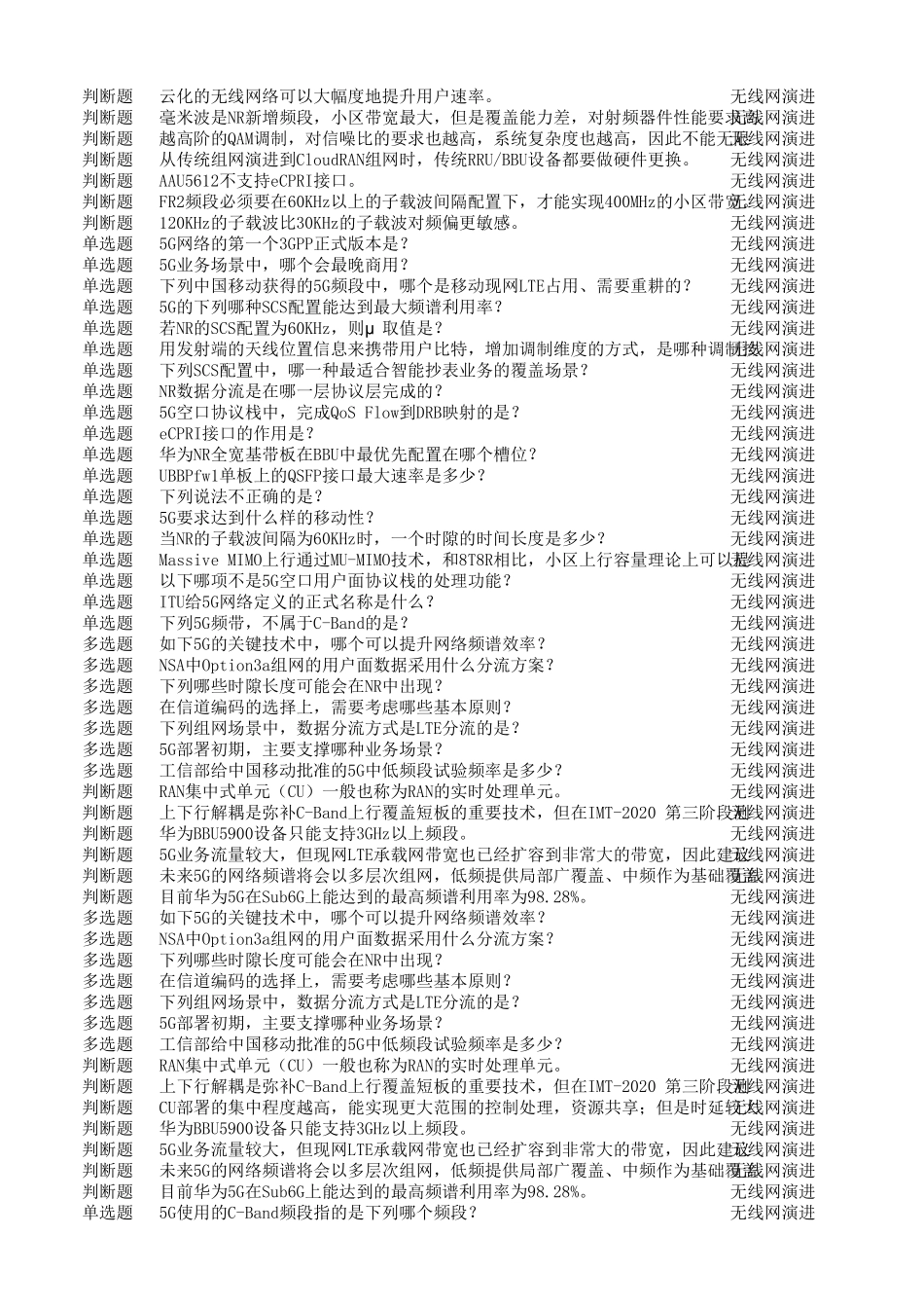 5G无线网初级认证试题_第2页
