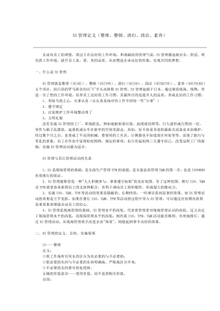 5S管理定义