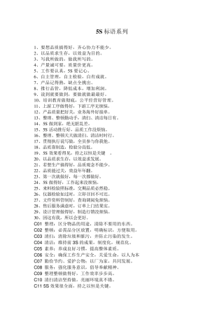 5S管理宣传标语