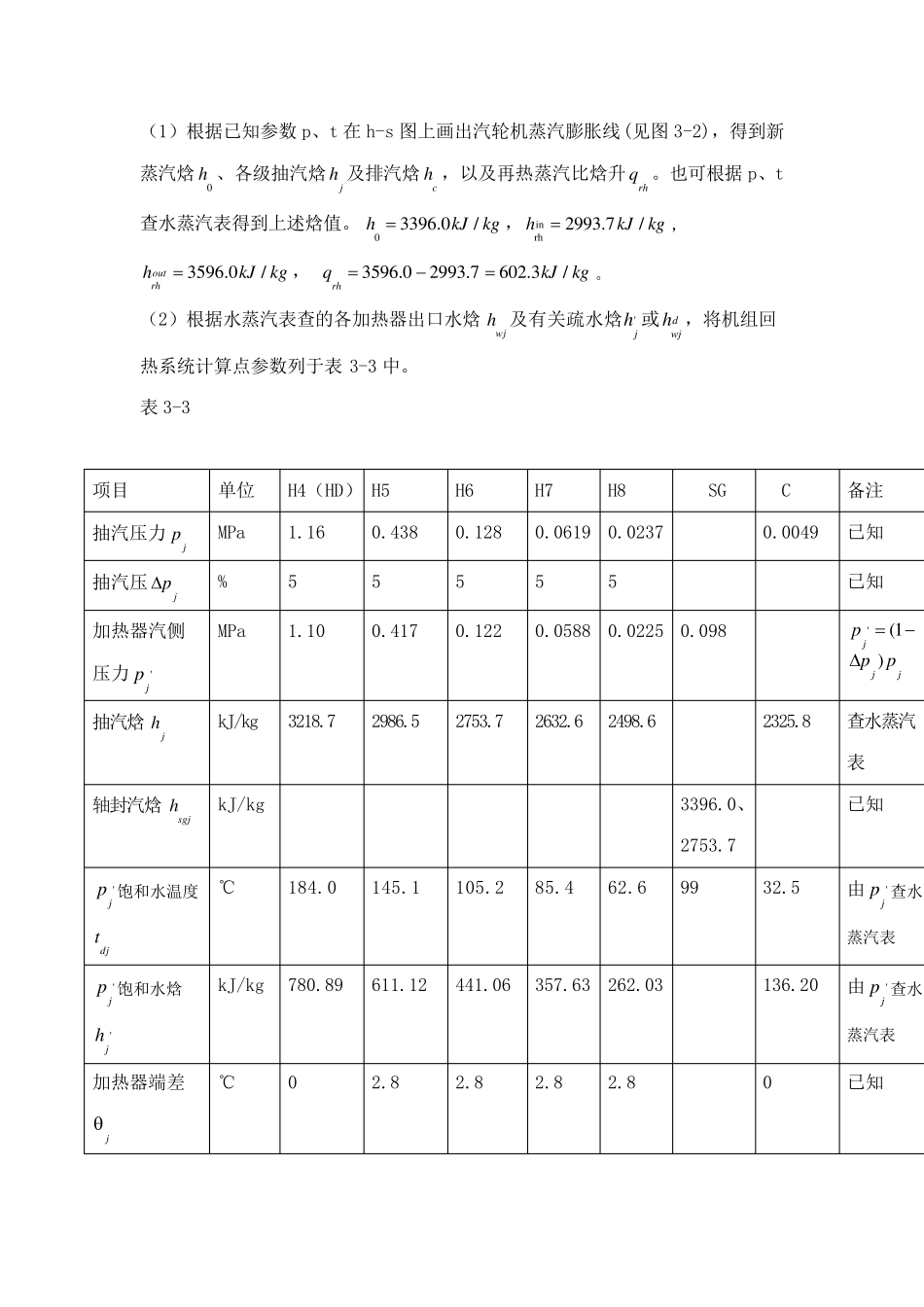 600MW汽轮机汽水热力计算_第3页