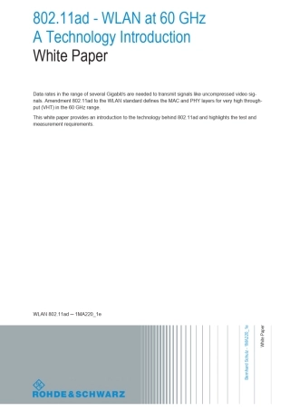 60GHz毫米波技术白皮书——IEEE802.11ad