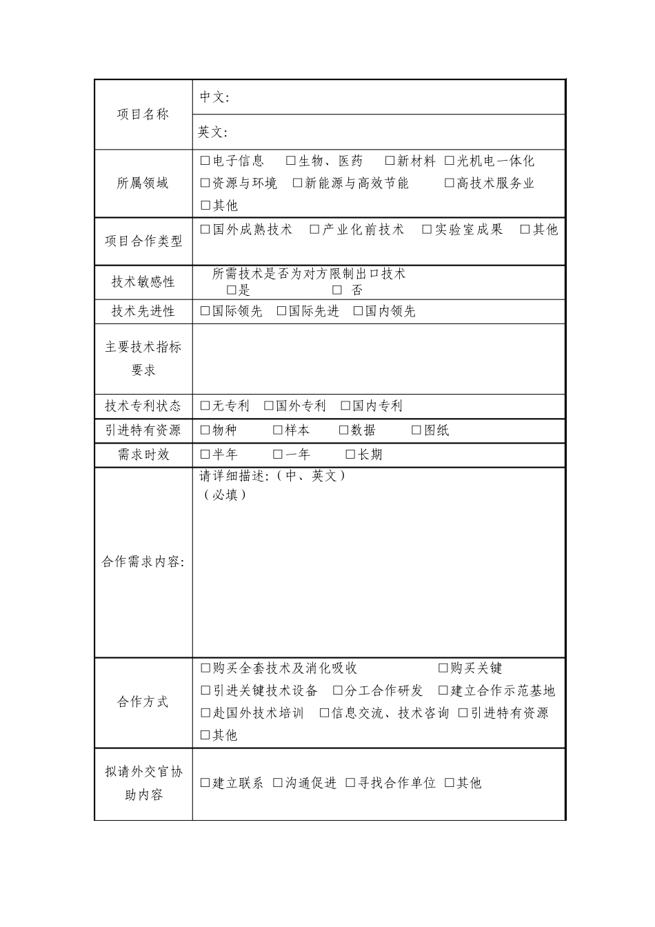 623科技外交官服务行动国际合作需求表_第2页