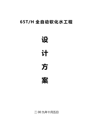 65T全自动软化水方案