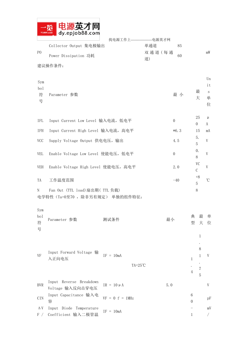 6n137中文资料应用电路pdf6n137封装图6n137管脚说明_第3页