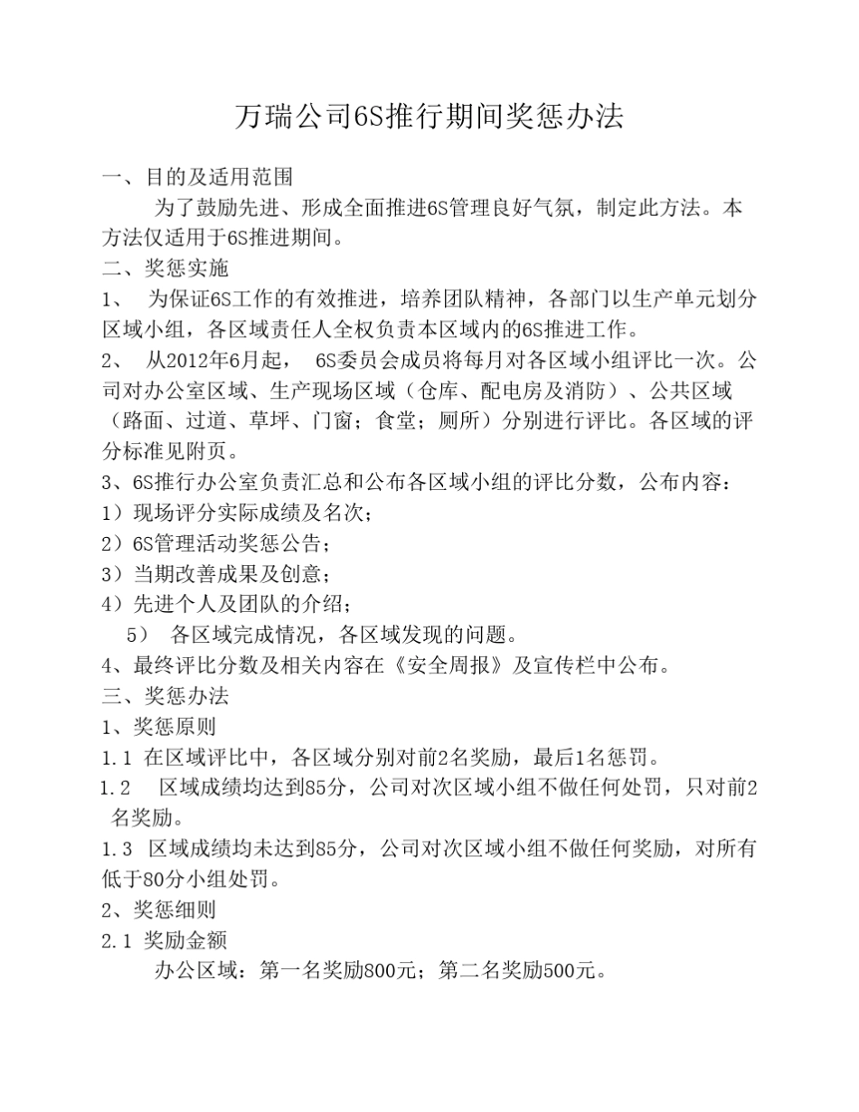6S管理奖惩办法_第1页