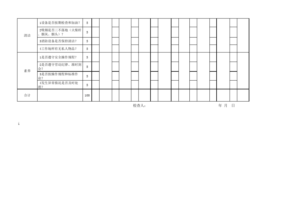6月份各车间日常检查表_第2页