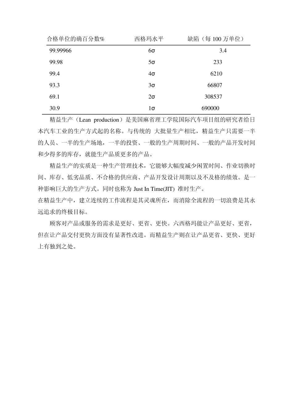 6西格玛与精益生产的比较_第2页