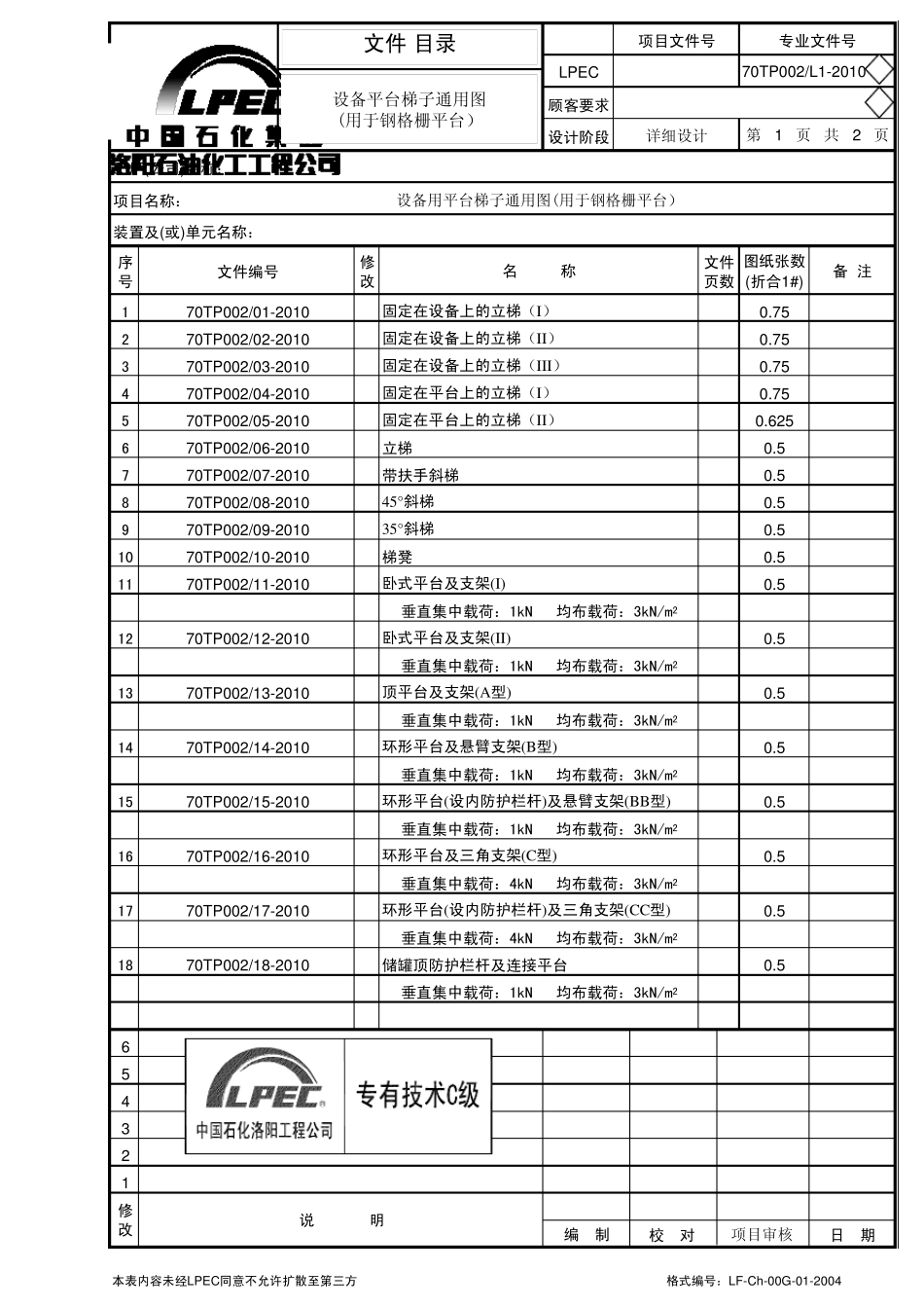 70TP0022010钢格栅平台梯子标准图_第1页
