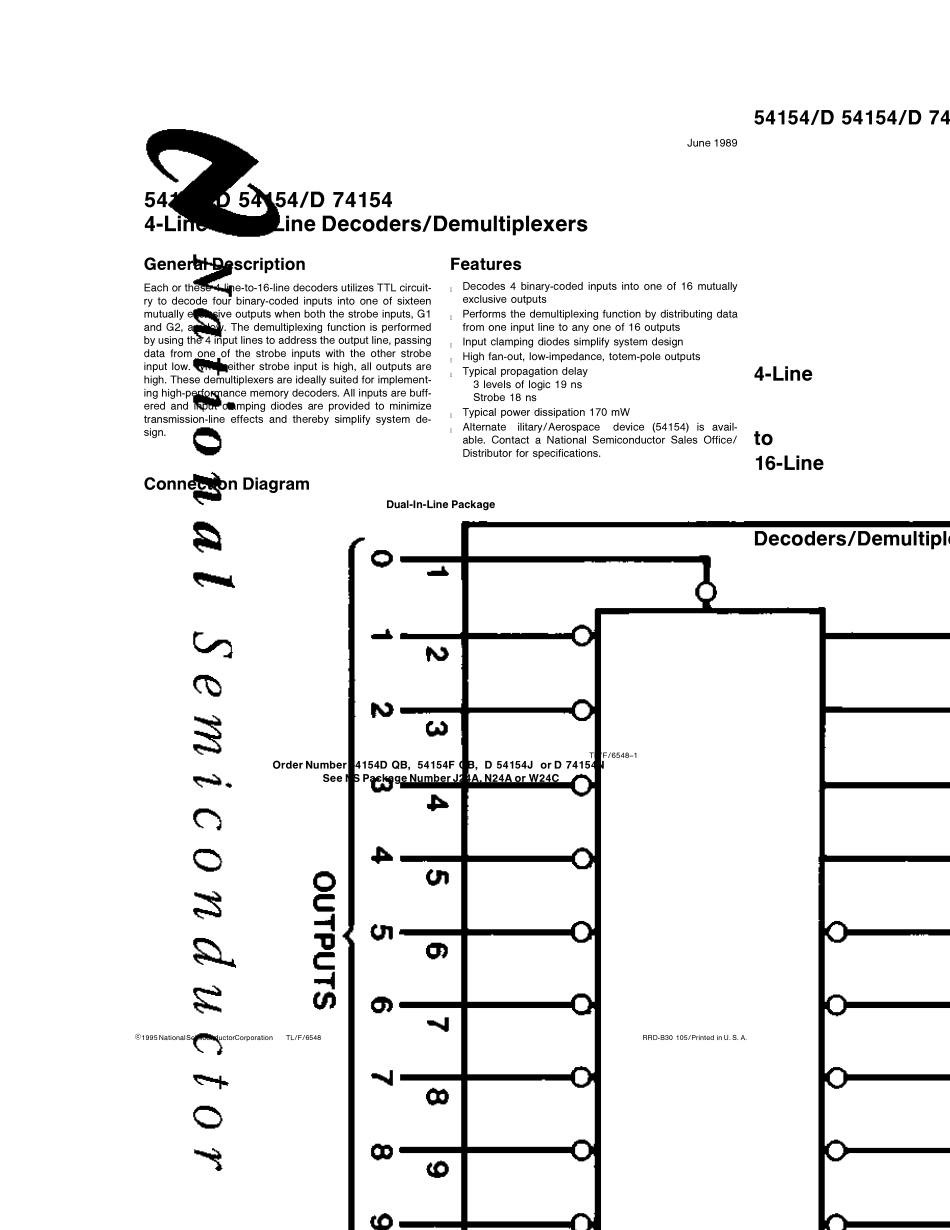 74154TTL4线—16线译码器_第1页