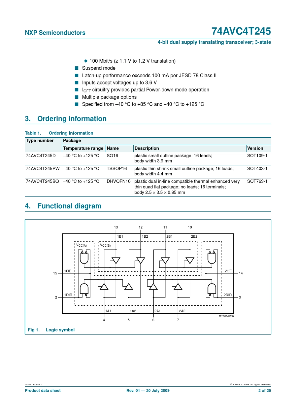 74AVC4T2454位数据双向电平转换IC_第2页