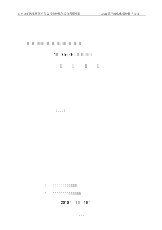 75t循环流化床锅炉技术协议