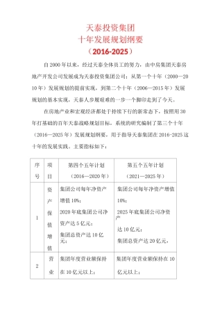 公司十年发展规划报告