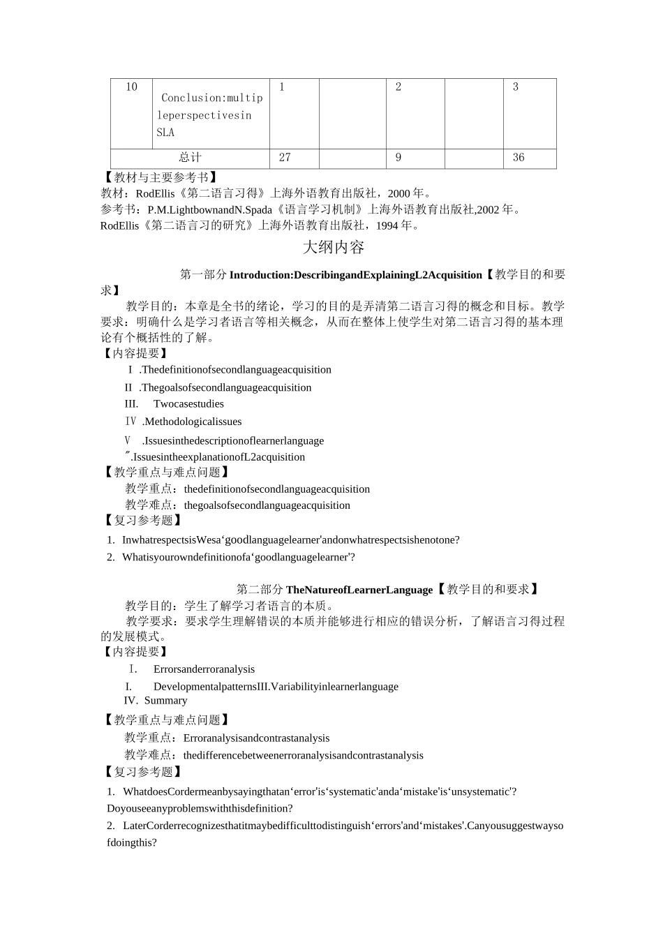 第二语言习得概论课程教学大纲_第2页