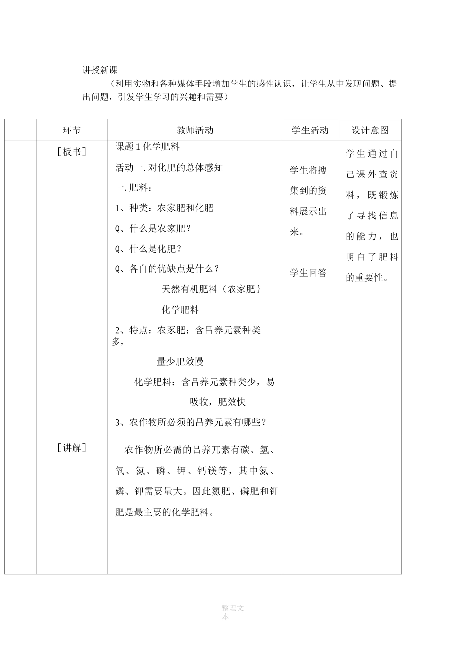 初三化学-化学肥料教案_第2页