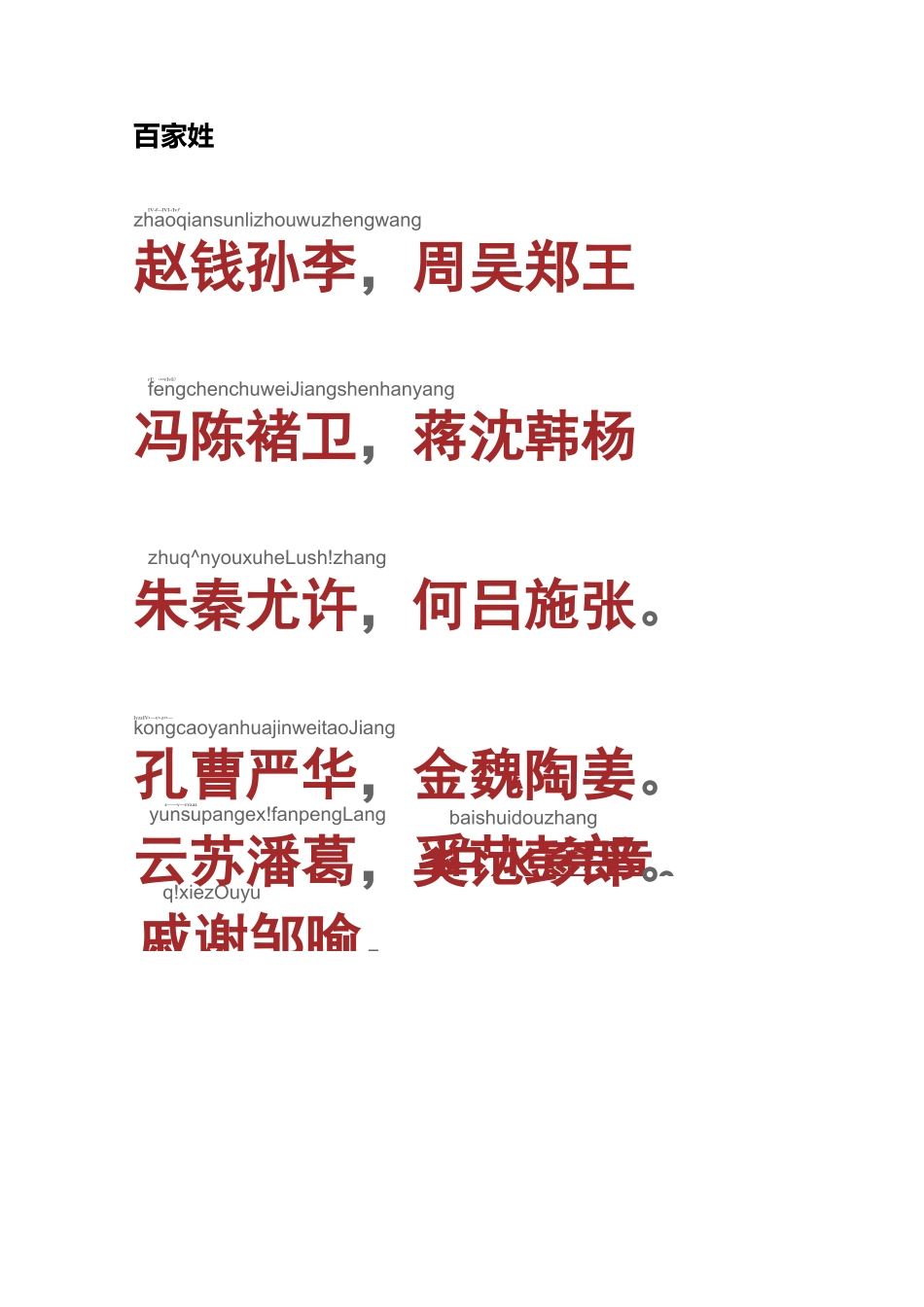 百家姓带拼音国学_第1页