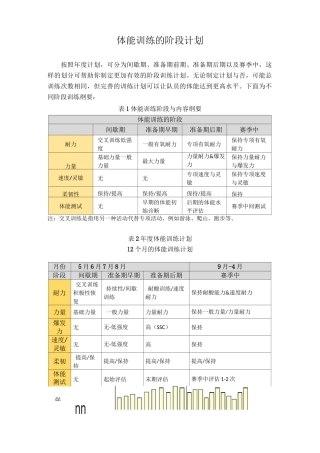 体能训练计划