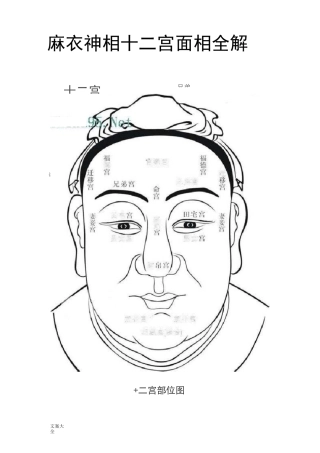 麻衣神相十二宫面相全解