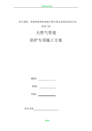 天然气管道防护专项施工方案