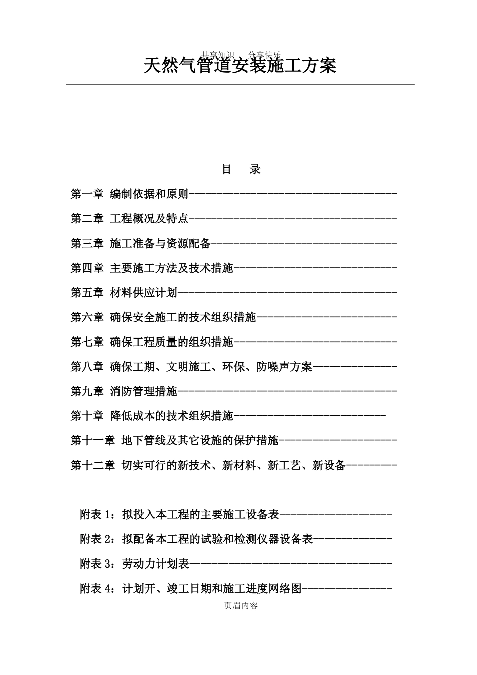 天然气管道安装施工方案77197_第1页