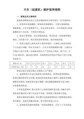 天车维护保养规程