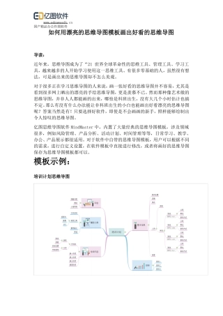 如何用漂亮的思维导图模板画出好看的思维导图
