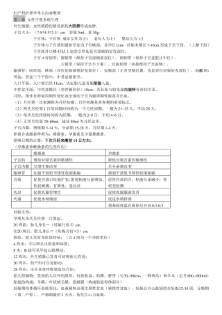 妇产科护理护考考点