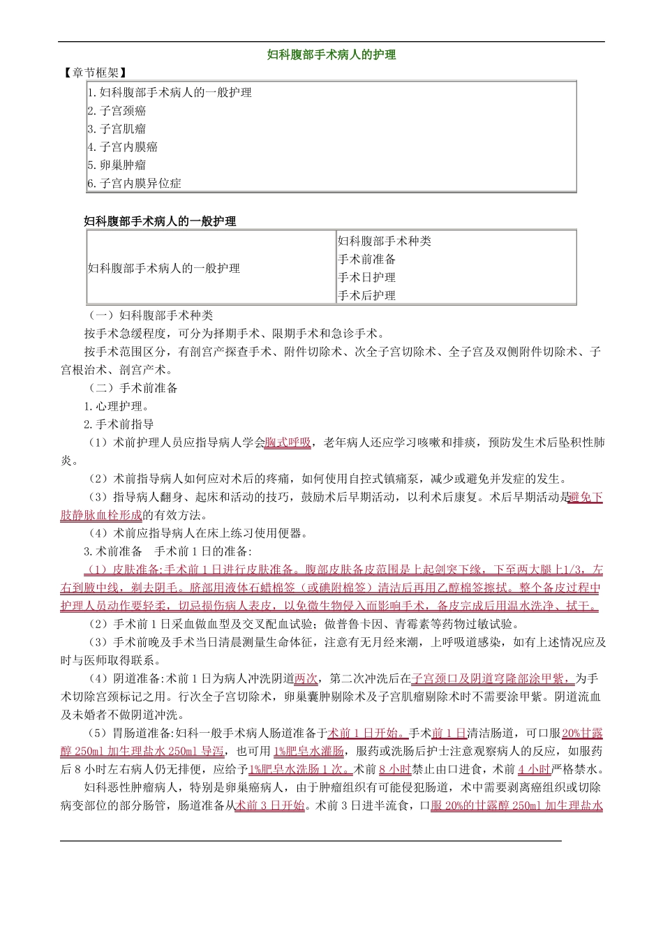 妇科腹部手术病人的护理_第1页