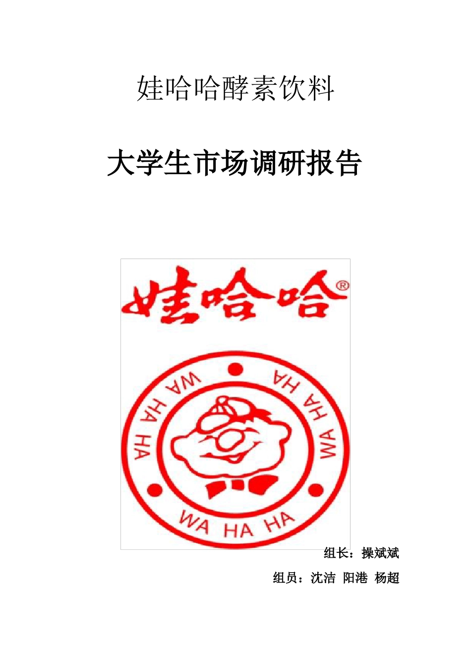娃哈哈场调研报告_第1页