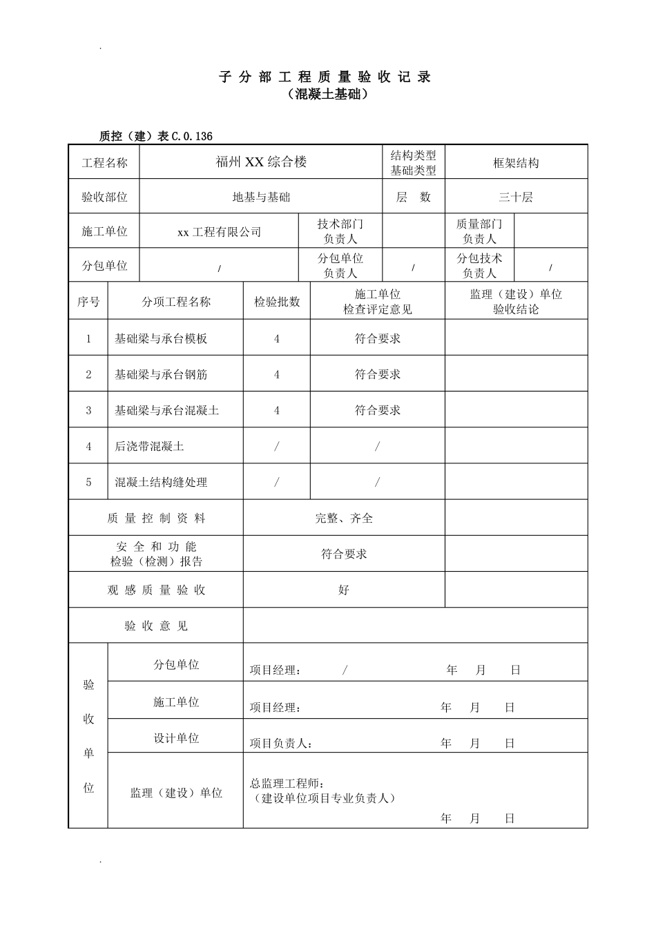 子分部工程质量验收记录全套专业_第3页