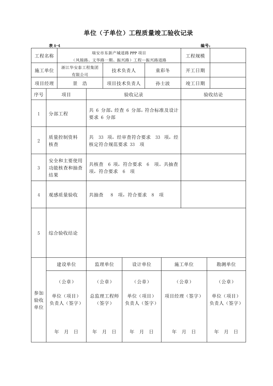 子单位工程质量竣工验收记录_第2页