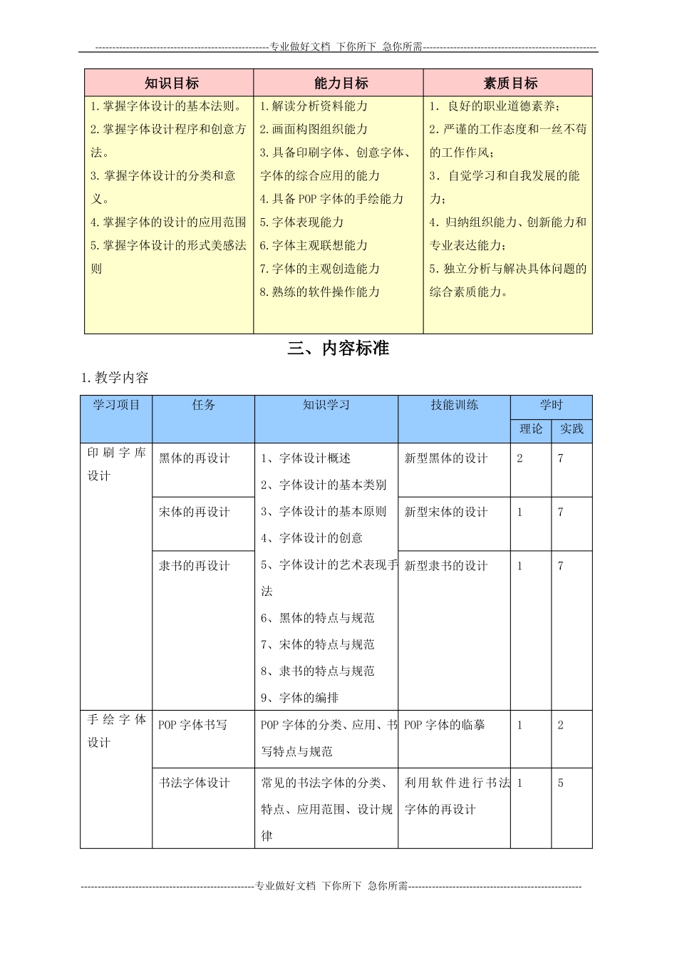 字体设计课程标准_第3页