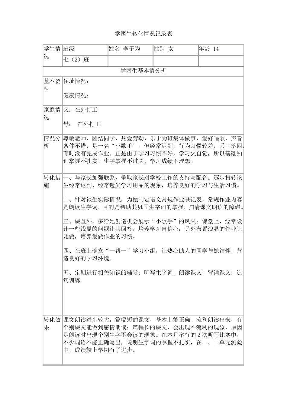 学困生转化情况记录表_第3页