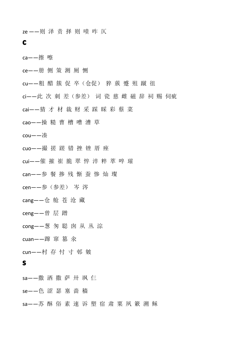 学好拼音之平舌音、边鼻音、前后鼻音常用字汇总_第2页