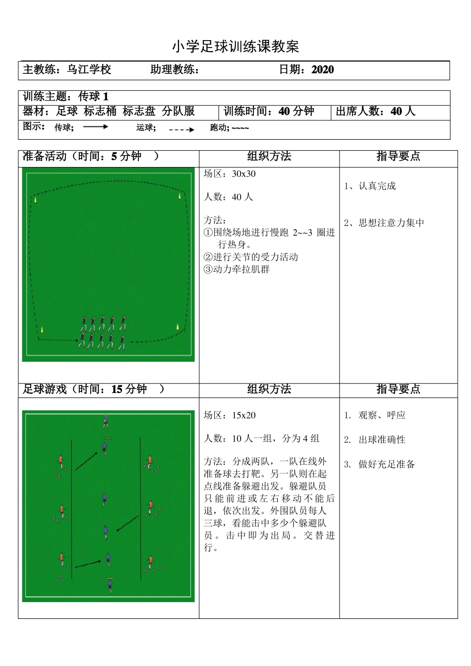 学校校本课程足球青训——小学足球训练课教案合集_第2页