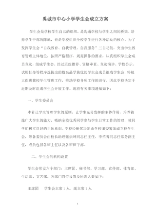 学生会成立实施方案