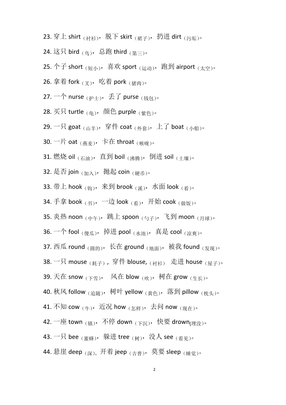 学英语三字经顺口溜-已排版可直接打印_第3页