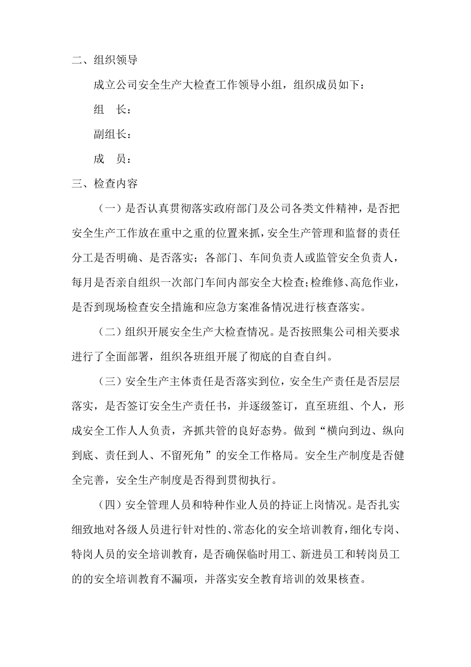 安全专项大检查方案_第2页