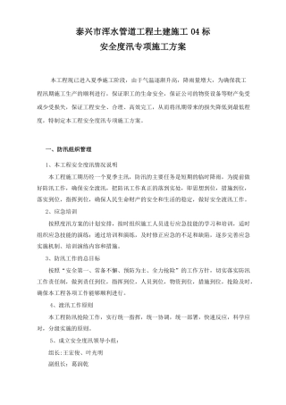 安全度汛方案--