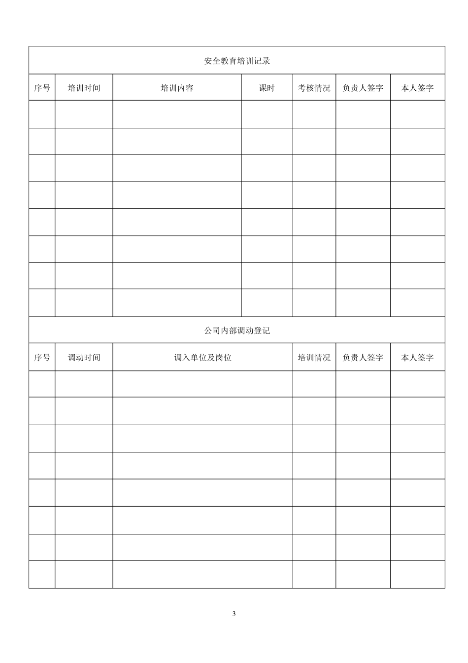 安全教育培训档案_第3页